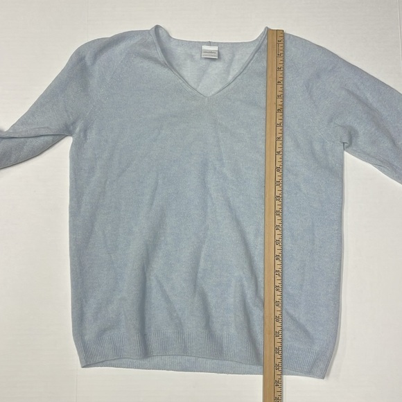 Max Mara Leisure Smirne Blue Wool Cashmere Blend V Neck Sweater Size Medium - Picture 6 of 6